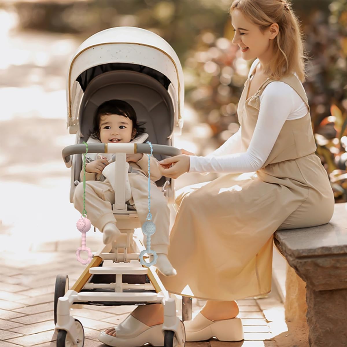 SNOWIE SOFT 2Pcs Anti Lost Silicone Pacifier Holder Chain for Baby Toddlers Pacifier Attachable Chain for Stroller, Crib, Tilasmi Moti for Teething Babies Original Soft Safety Baby Teether Toys SNOWIE SOFT 2Pcs Anti Lost Silicone Pacifier Holder Chain for Baby Toddlers Pacifier Attachable Chain for Stroller, Crib, Tilasmi Moti for Teething Babies Original Soft Safety Baby Teether Toys
